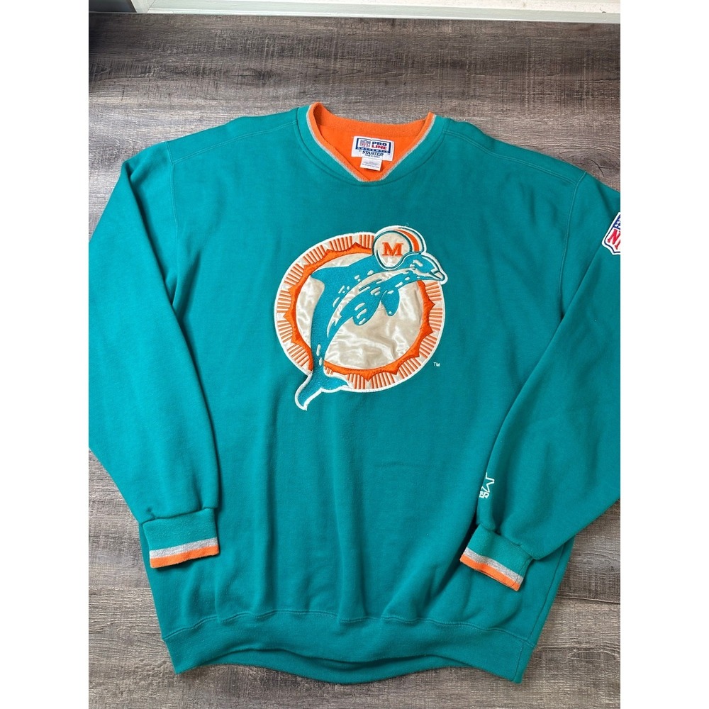 Vintage 90s Miami Dolphins Starter Pro Line NFL Football Crewneck Sweatshirt XL
